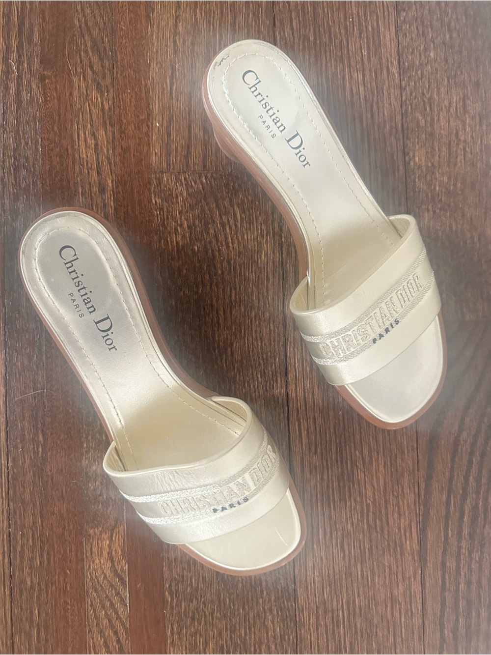 Dior Pearl Cream Slide Mules